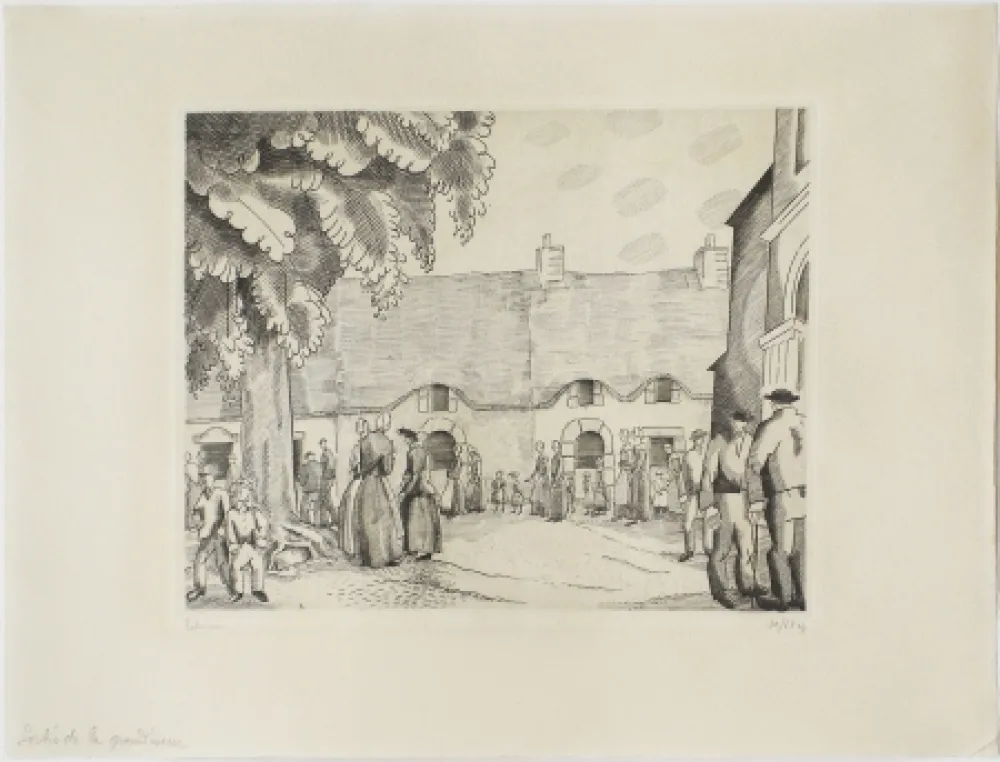 Água-Forte Laboureur - La Sortie de la Grand'messe