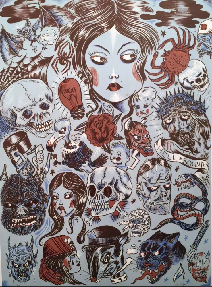 Litografia Lakra (Dr.) - Untitled Blue