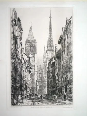 Gravura Lalanne - Rue de la Grosse Horloge