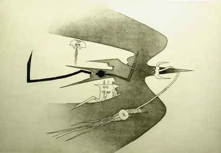 Água-Forte E Água-Tinta Lam - Des hommes- oiseaux, des nageurs-courbes