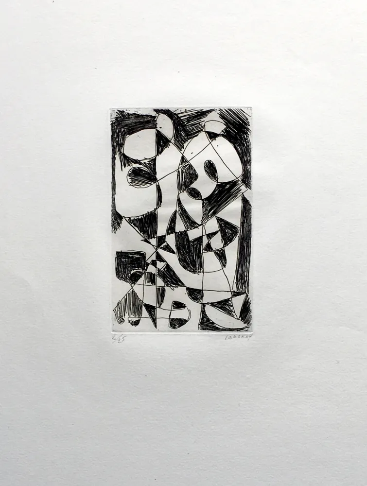 Gravura Lanskoy - DÉDALE. Gravure pour l'affiche de Pierre Lecuire (1960)