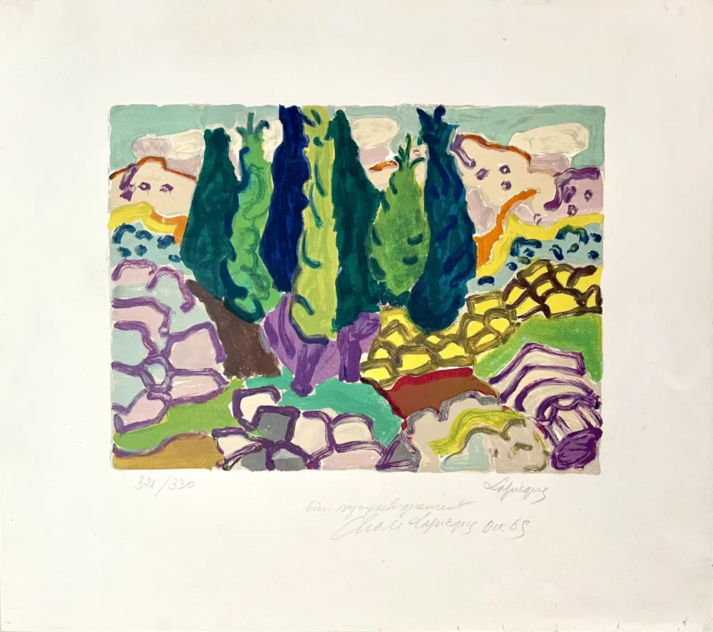 Litografia Lapicque - Paysage