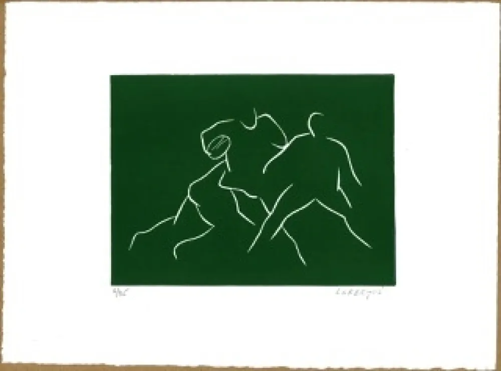 Linogravura Larregui - RUGBY