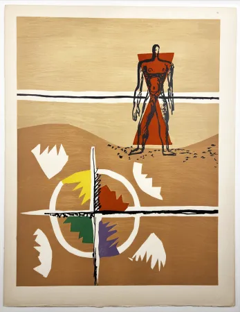 Litografia Le Corbusier - MILIEU. (Le Poème de l'angle droit, 1955). Planche 3 (A3)