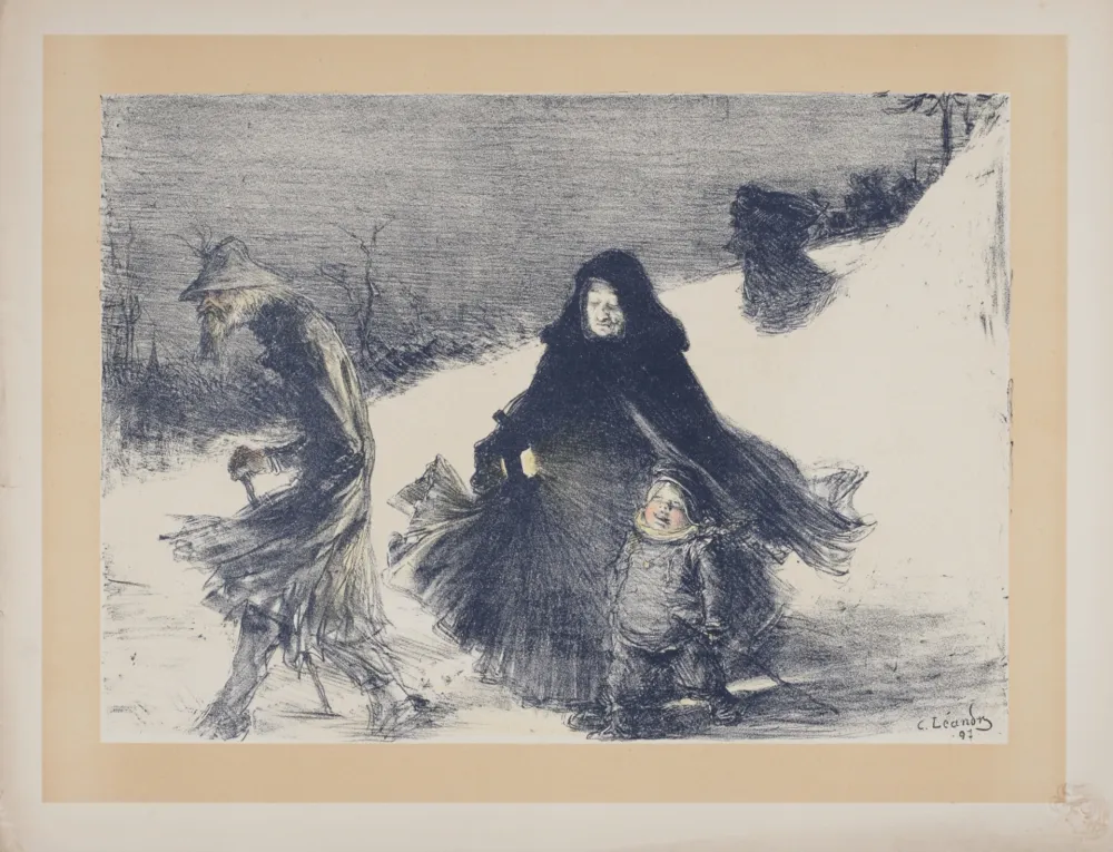 Litografia Léandre - Noël, 1897
