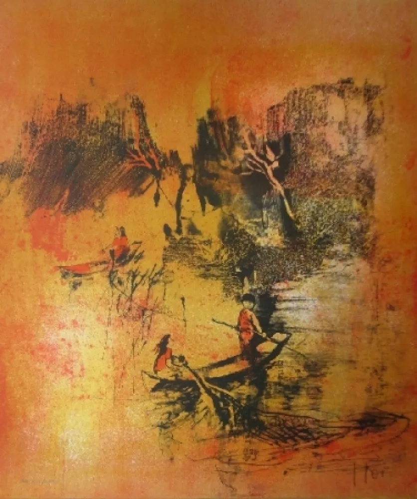 Litografia Lebadang - Maison sur eau