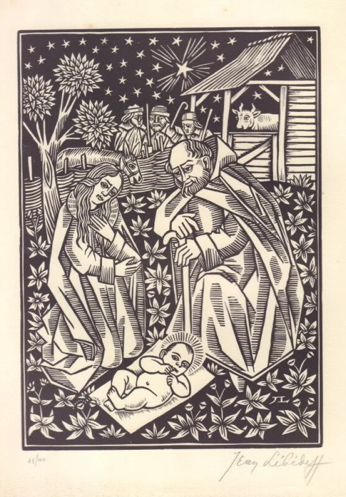 Xilogravura Lébédeff  - L'Adoration des Mages