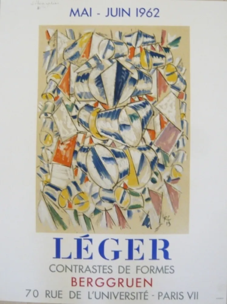 Cartaz Leger - Affiche exposition  contrastes de formes galerie Berggruen