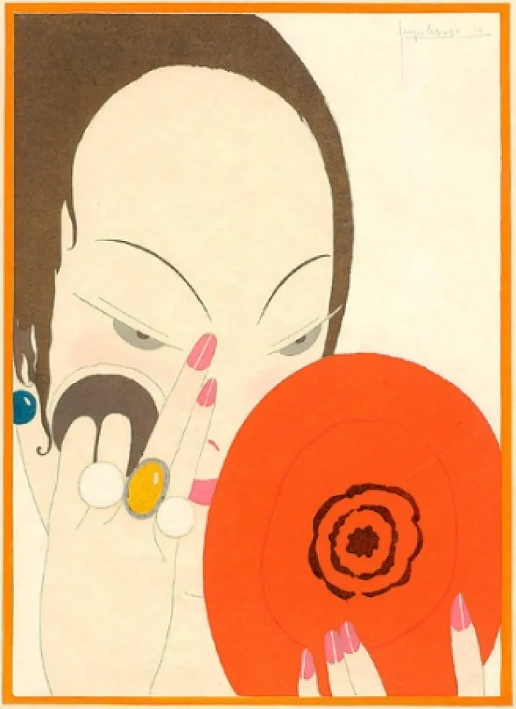 Estêncil Lepape - Le miroir rouge / The Red Mirror