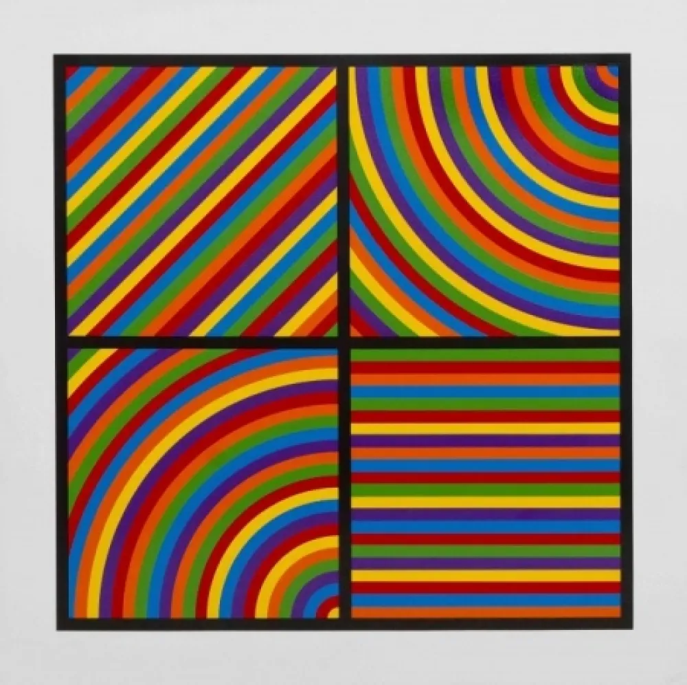 Linogravura Lewitt - Color Bands #2