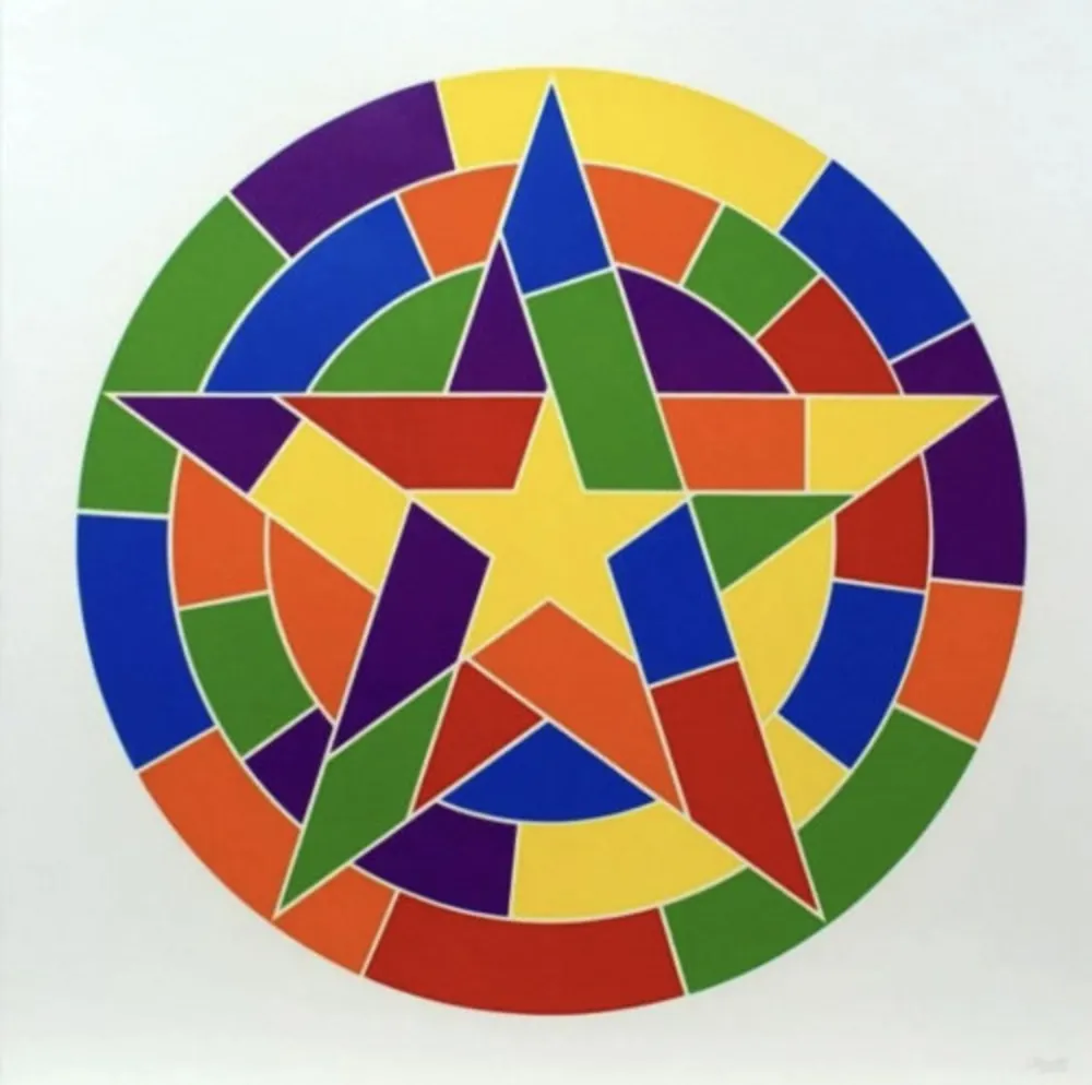 Linogravura Lewitt - Tondo 1 (3 point star)