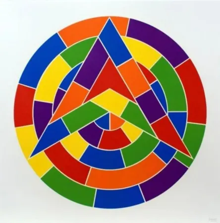 Linogravura Lewitt - Tondo 1 (3 point star)
