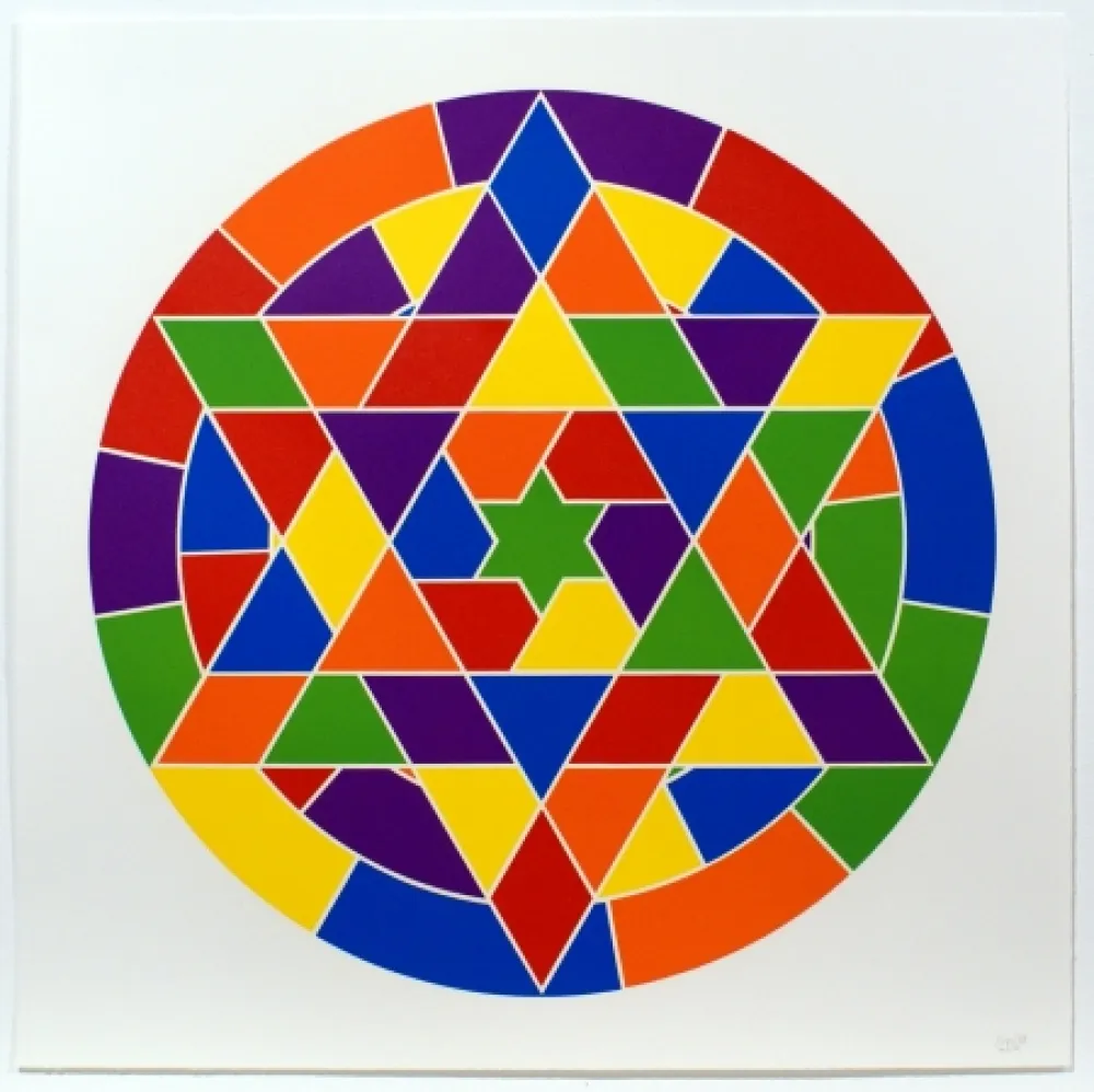 Linogravura Lewitt - Tondo 4 (6 point star)