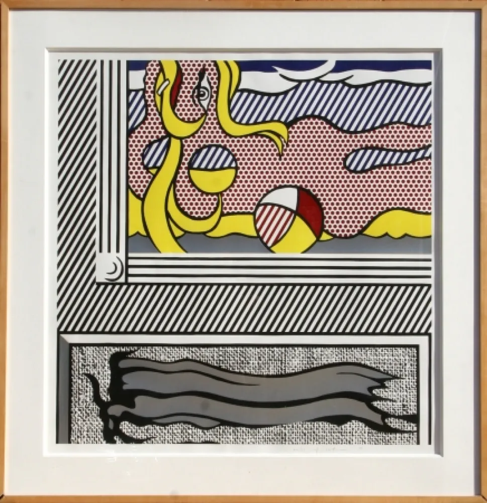 Xilogravura Lichtenstein - Two Paintings: Beach Ball 