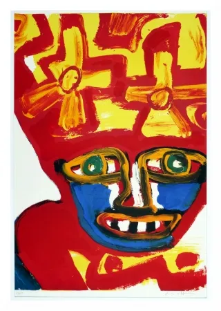 Litografia Lindstrom - Chapeau rouge et jaune