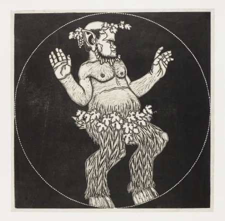 Xilogravura Löffler - Tanzender Faun (Dancing Faun)