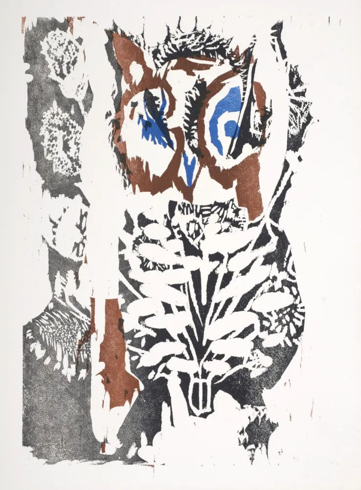 Xilogravura Lorjou - Le Hibou,1965