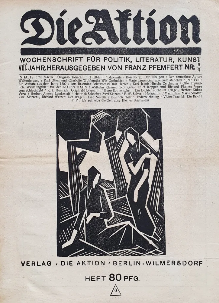 Xilogravura Maetzel - Zwei Frauen (Die Aktion) 