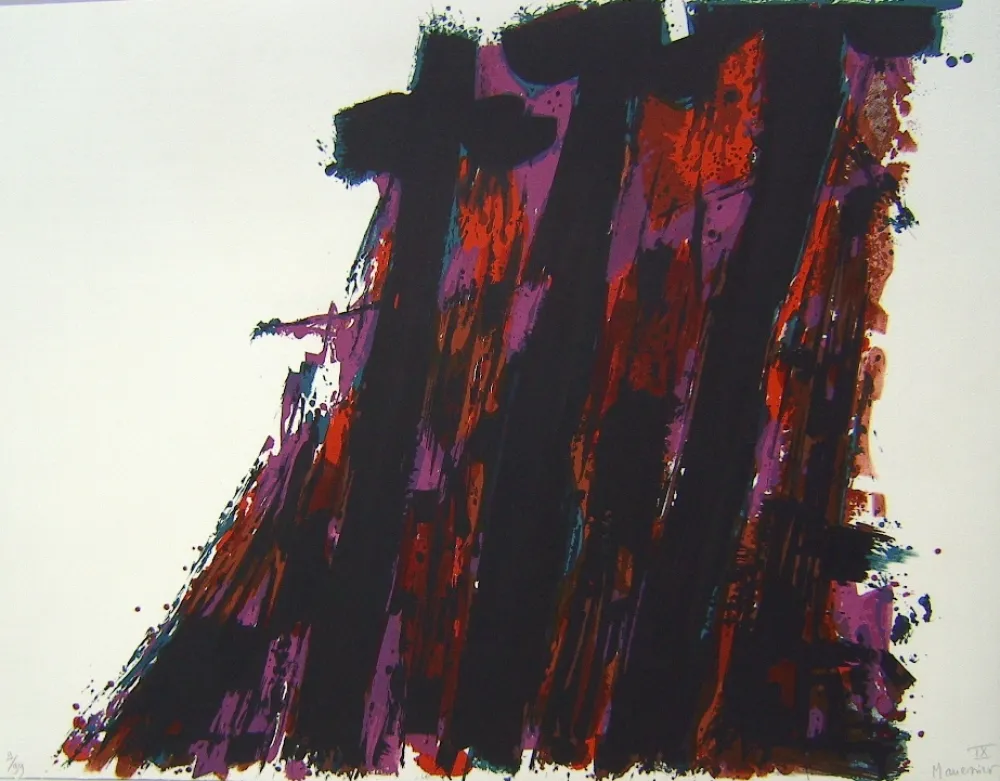 Litografia Manessier - Suite de Paques IX, Les Trois Croix