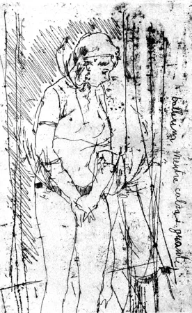 Água-Forte Manfredi - Ballerina mentre calza i guanti