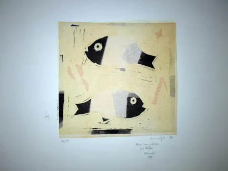 Linogravura Manfredi - Pesci