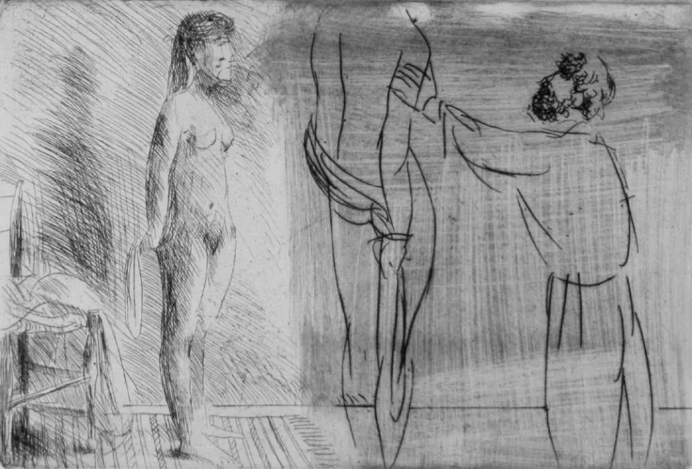 Água-Forte Manzu - Scultore nello studio