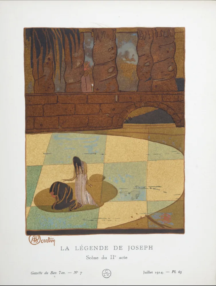 Estêncil Martin - La Légende de Joseph, Scène du IIe acte, 1914