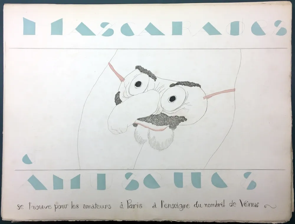 Livro Ilustrado Martin - MASCARADES ET AMUSETTES. Exemplaire unique avec 14 dessins originaux de Charles Martin (1933)