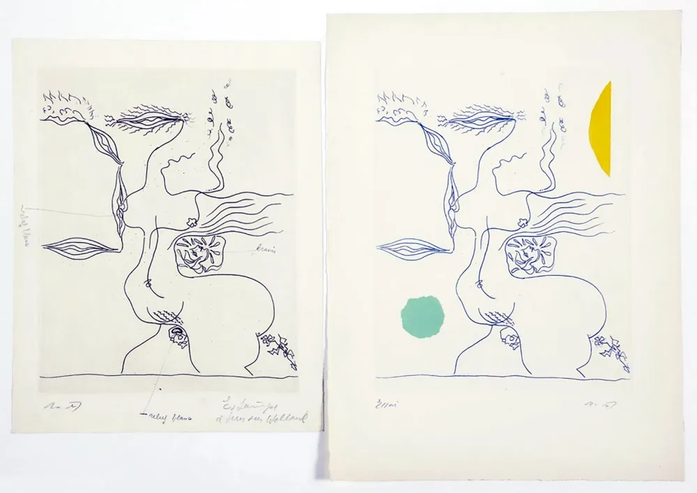 Água-Forte E Água-Tinta Masson - FANTASME ÉROTIQUE (1960). 2 épreuves dont 1 unique.