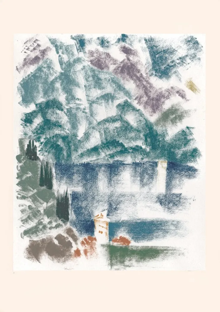 Litografia Masson - Lac de Côme (Voyage à Venise)