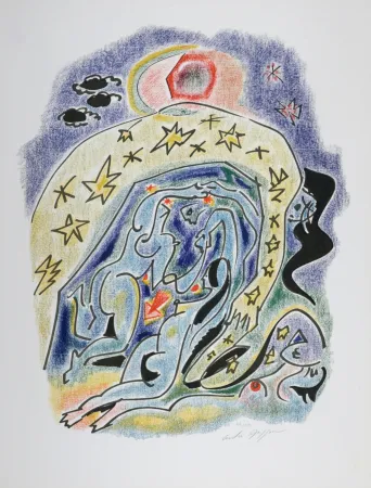 Litografia Masson - Sonnets de Louise Labé #8, 1972 - Hand signed!