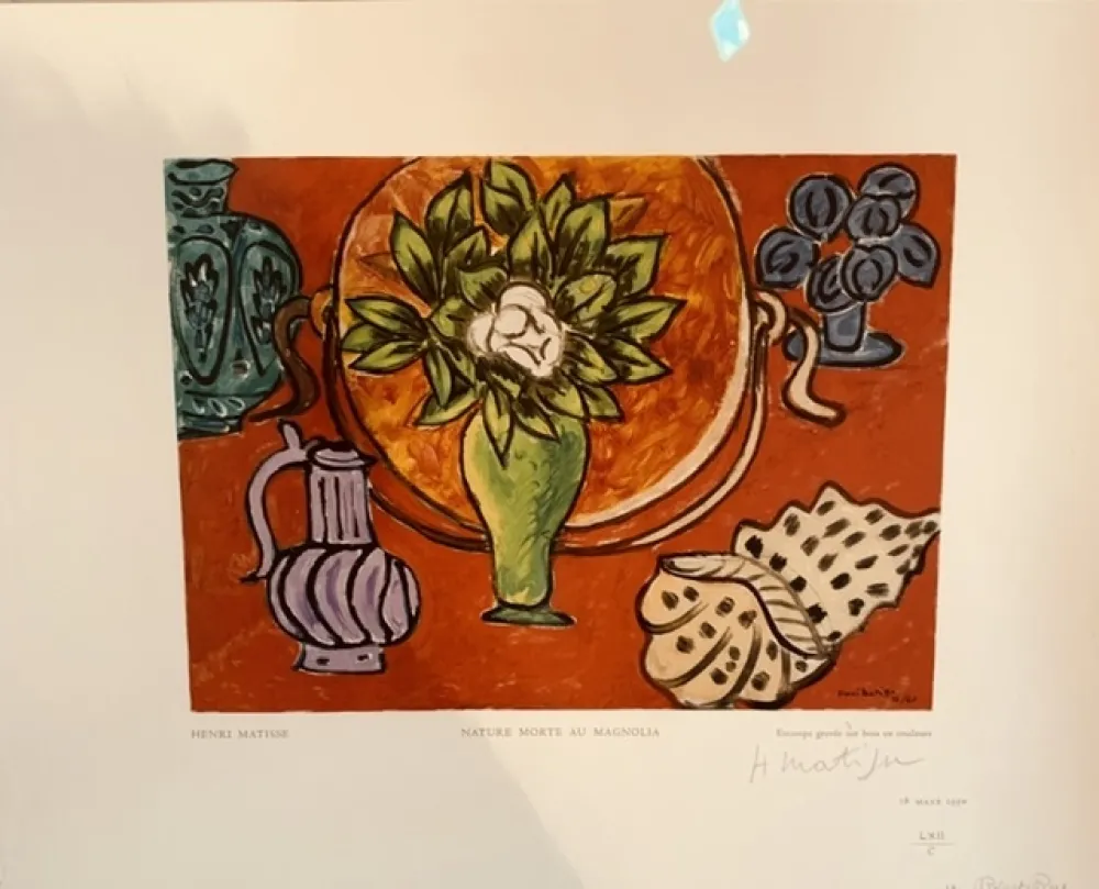 Xilogravura Matisse - Nature morte au Magnolia