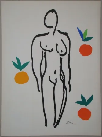 Litografia Matisse - Nu aux oranges
