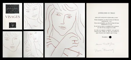 Livro Ilustrado Matisse - P. Reverdy. VISAGES. 14 lithographies (1946)