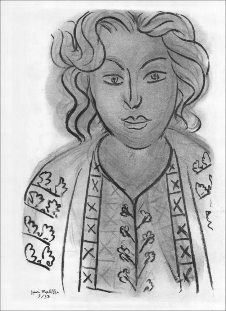 Litografia Matisse - Portrait. 1938.