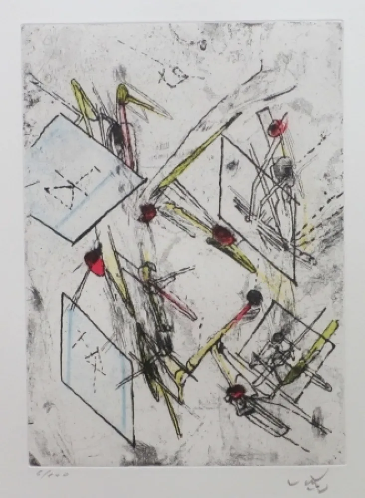 Água-Forte E Água-Tinta Matta - Droites libérées (planche 6)