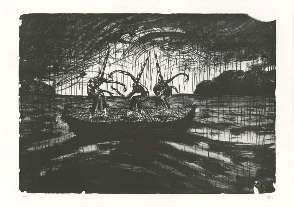 Litografia Mattotti - Tiepolo - La Barque