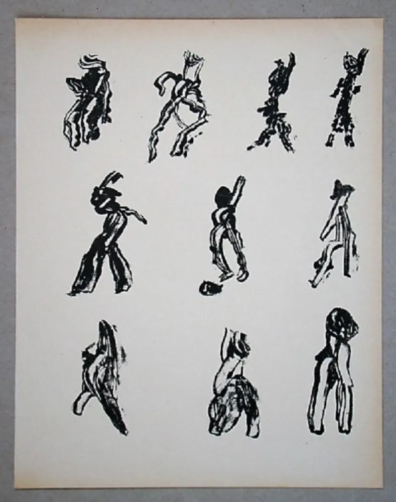 Litografia Michaux - Dix Figures
