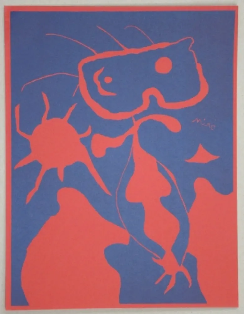 Linogravura Miró - Composition pour XXe Siècle