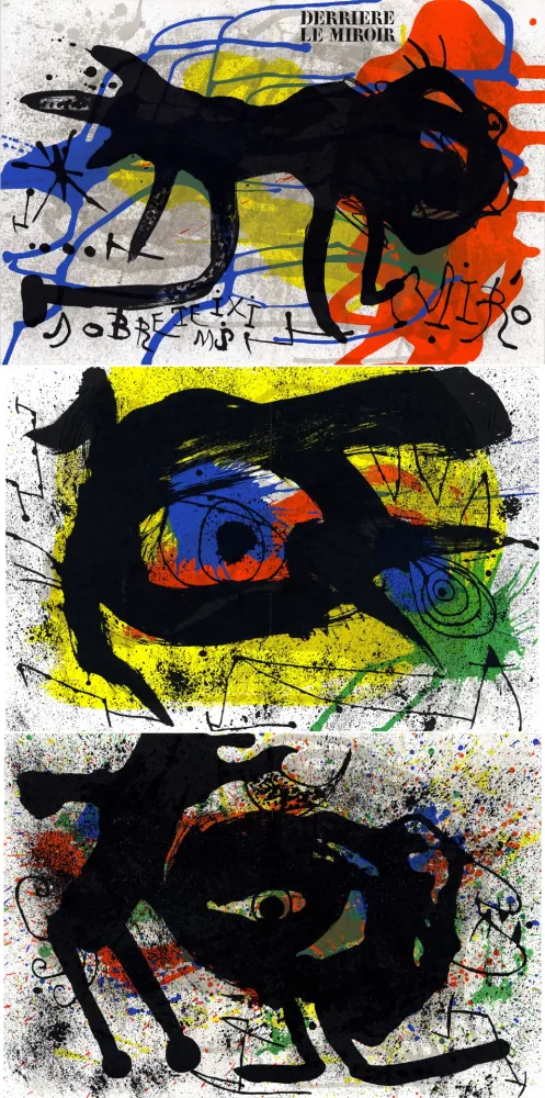 Livro Ilustrado Miró - Derrière le Miroir n° 203. SOBRETEIXIMS ET SACS. 3 LITHOGRAPHIES ORIGINALES (1973)