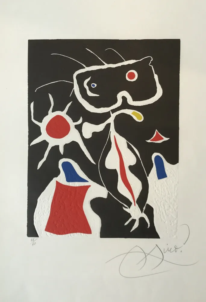 Linogravura Miró - Hommage a San Lazzaro
