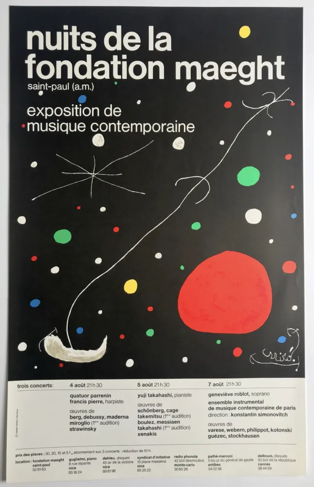 Cartaz Miró - Nuits de la Fondation Maeght