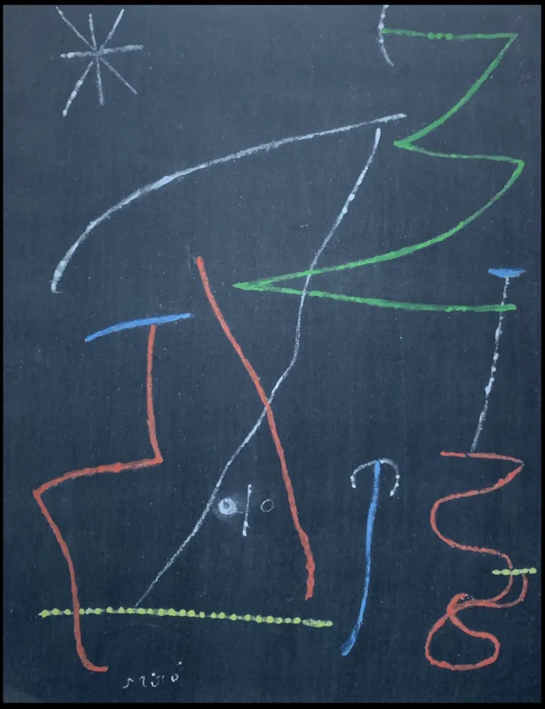 Estêncil Miró - Oiseau dans la nuit 