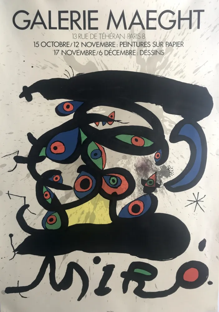 Cartaz Miró - Peintures sur papier et dessins / Galerie Maeght
