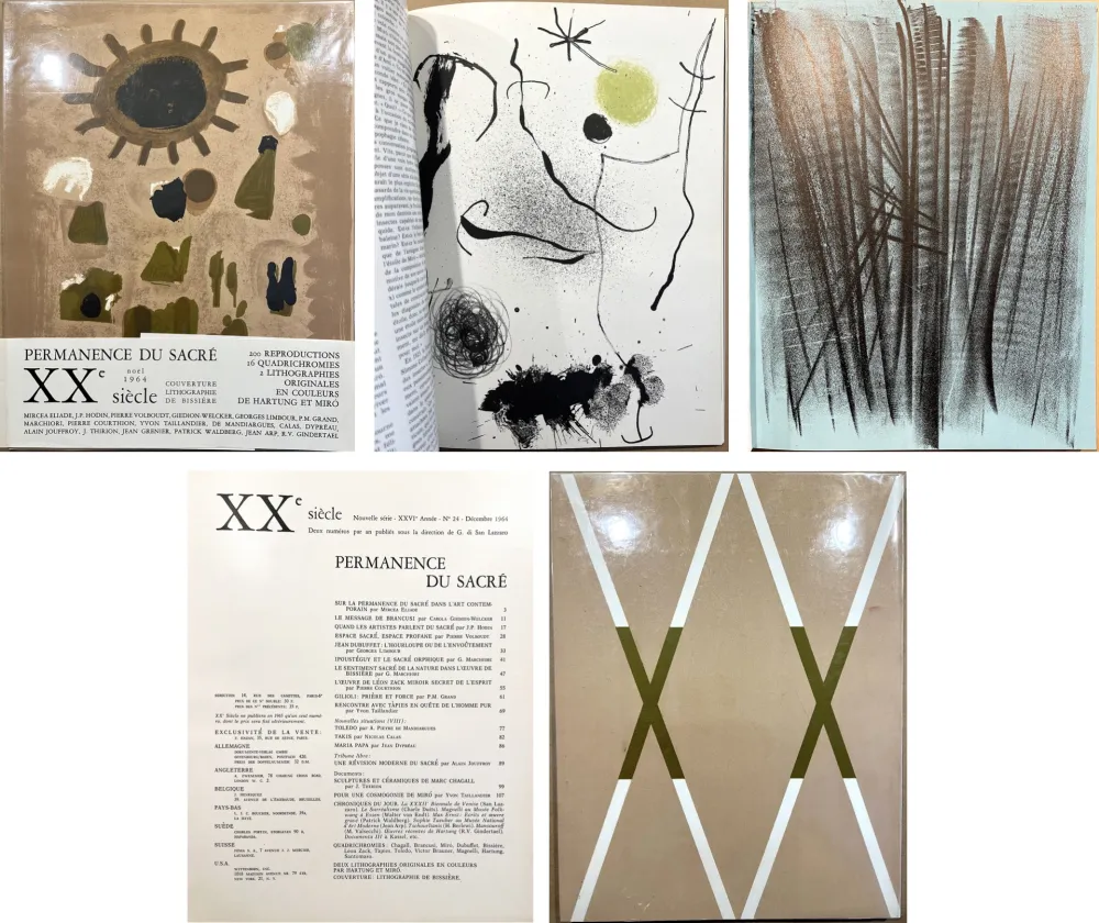 Livro Ilustrado Miró - XXe Siècle (Nouvelle série). XXVI Année. N°24. Permanence du Sacré. Déc. 1964 (Miro, Hartung)