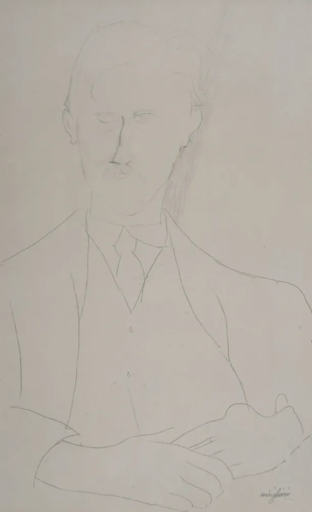 Litografia Modigliani - Portrait de Roger Dutillieul