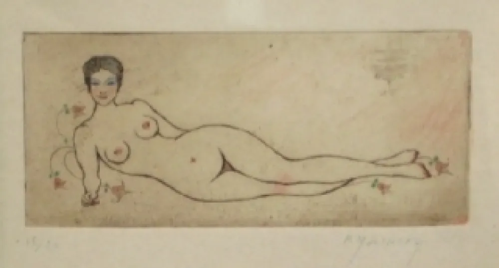 Água-Forte E Água-Tinta Molinier - Nu allongé