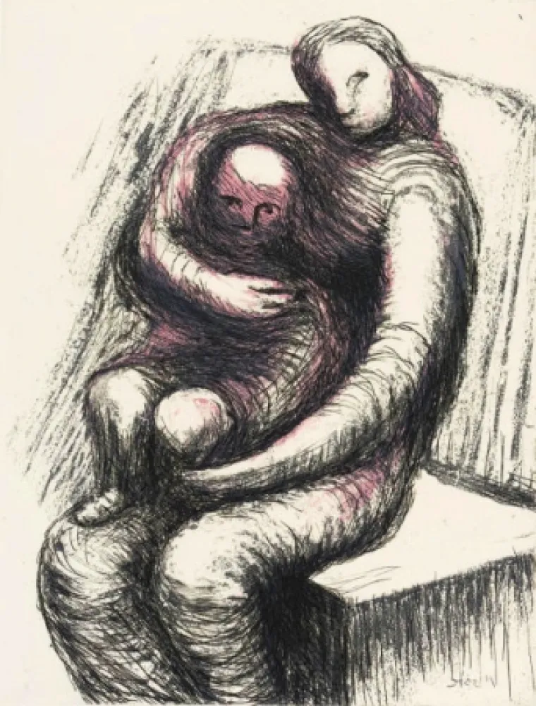 Água-Forte E Água-Tinta Moore - Mother and Child XI