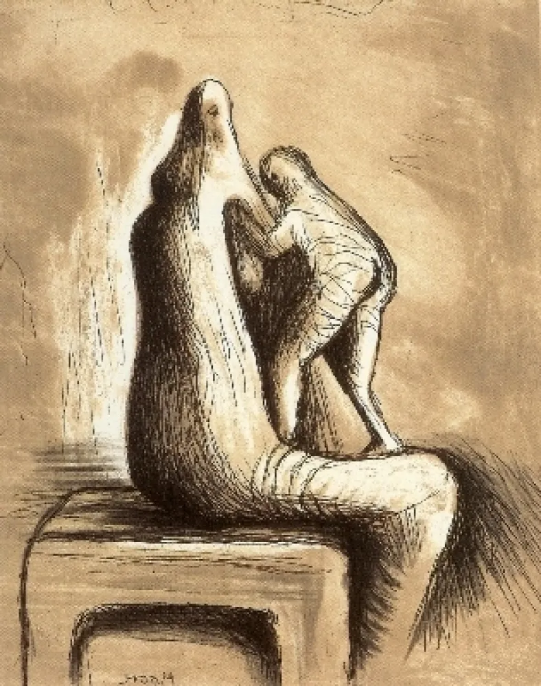 Água-Forte E Água-Tinta Moore - Mother and Child XIV