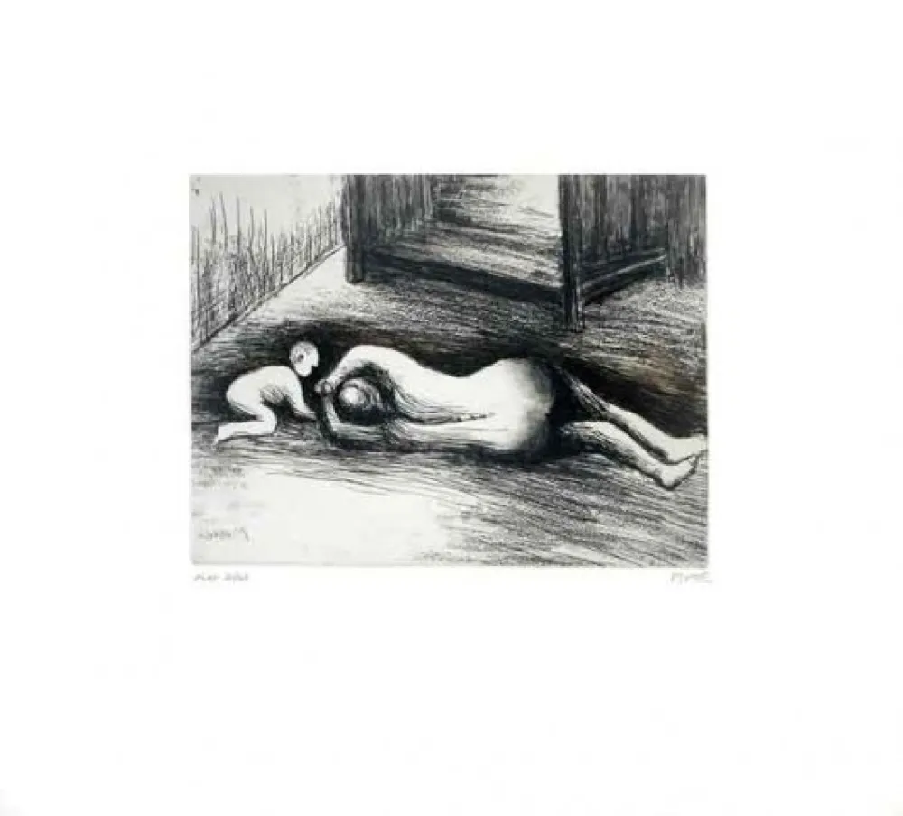 Água-Forte E Água-Tinta Moore - Mother and child XV